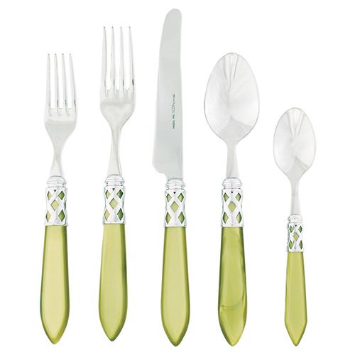 Aladdin Brilliant Modern Yellow Acrylic 5 Piece Flatware Place Setting