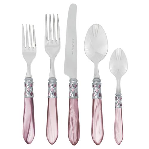 Aladdin Brilliant Modern Lilac Acrylic 5 Piece Flatware Place Setting