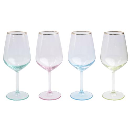 Rainbow Modern Classic Assorted Wine Glass - Set of 4