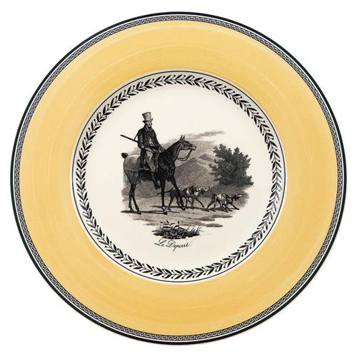 Audun Chasse French Country Yellow Porcelain Dinner Plate