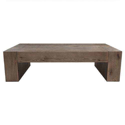 Brissy Rustic Lodge Brown Oak Wood Rectangular Coffee Table