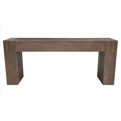 Brissy Rustic Lodge Brown Oak Wood Rectangular Console Table
