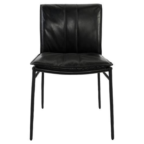 Marissa Industrial Loft Upholstered Leather Iron Legs Dining Chair - Set of 2