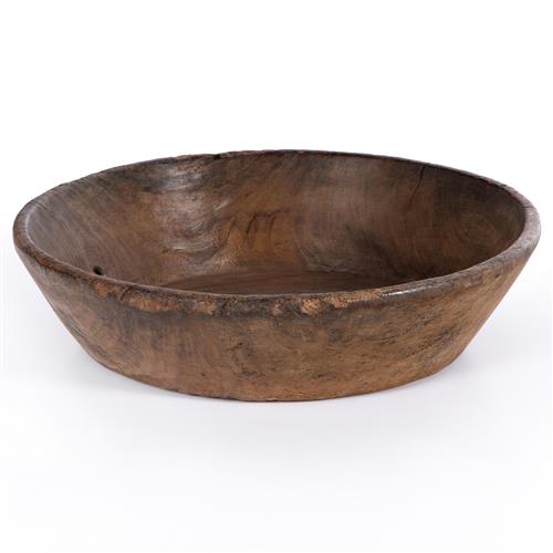 Phil Rustic Lodge Brown Wood Decorative Round Bowl
