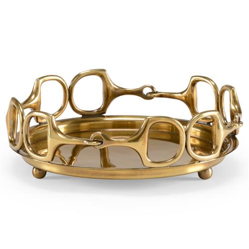 Clark Hollywood Regency Gold Cast Brass Tray - Small