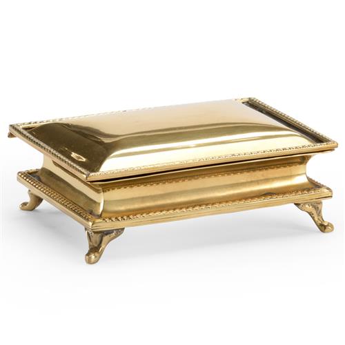 Veronique Regency Polished Brass Metal Decorative Box - Small
