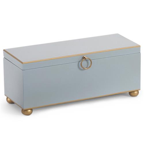 Celeste French Gold Accent Blue Wood Decorative Box