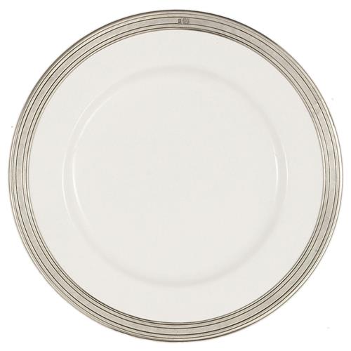 Tuscan French Country White Ceramic Dinner Plate