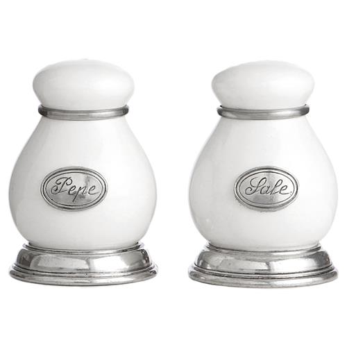 Tuscan French Country White Ceramic Salt and Pepper Shaker
