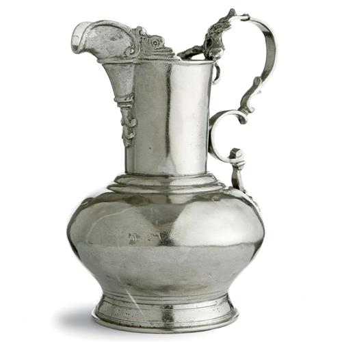 Vintage French Silver Pewter Fluted Pitcher