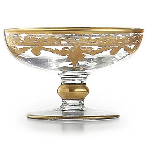 Baroque Hollywood Regency Gold Accent Glass Soap Dish Bowl