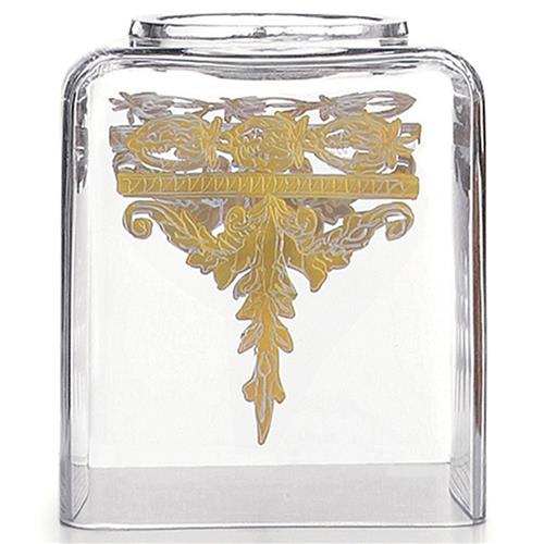 Baroque Hollywood Regency Gold Accent Glass Tissue Holder