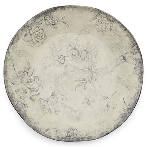 Giulietta French Country Black Floral Ceramic Dinner Plate