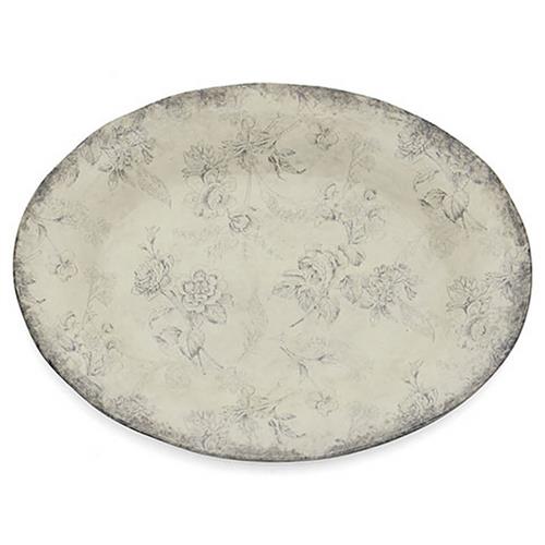 Giulietta French Country Black Floral Ceramic Oval Platter