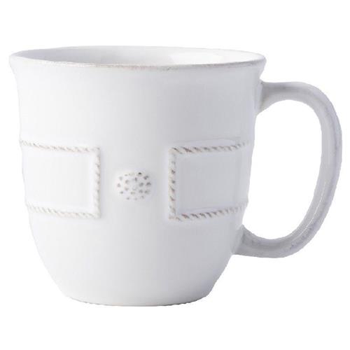Juliska Berry &amp; Thread French Panel Whitewash Ceramic Cofftea Cup
