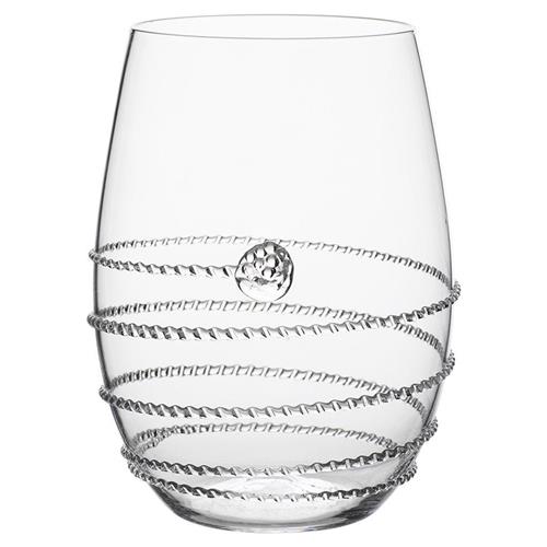 Juliska Amalia Modern Classic Clear Bohemian Stemless White Wine Glass
