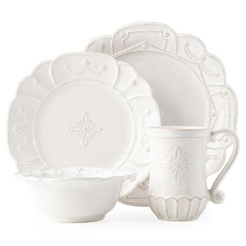 Juliska Jardins du Monde Whitewash Ceramic 4 Piece Place Setting