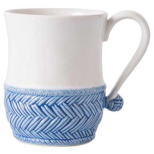 Juliska Le Panier Delft Blue Band White Ceramic Mug