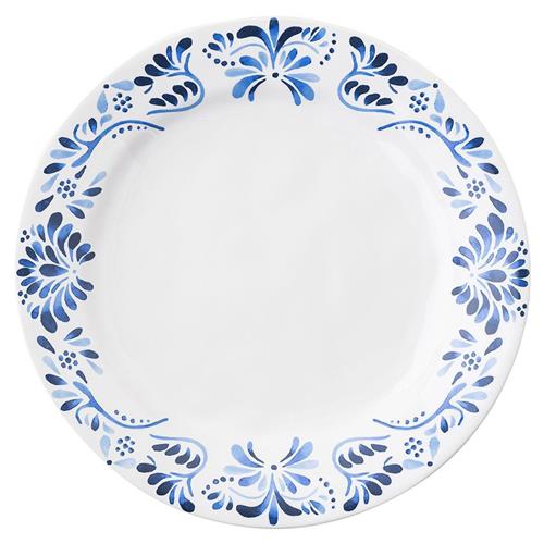 Juliska Iberian Journey Indigo Coastal White Ceramic Dinner Plate