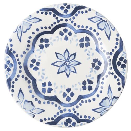 Juliska Iberian Journey Indigo Coastal White Ceramic Cocktail Plate