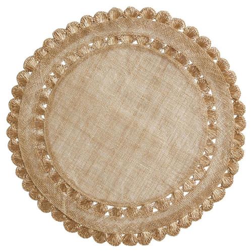 Juliska Isadora Modern Classic Gold Sinamay Placemat