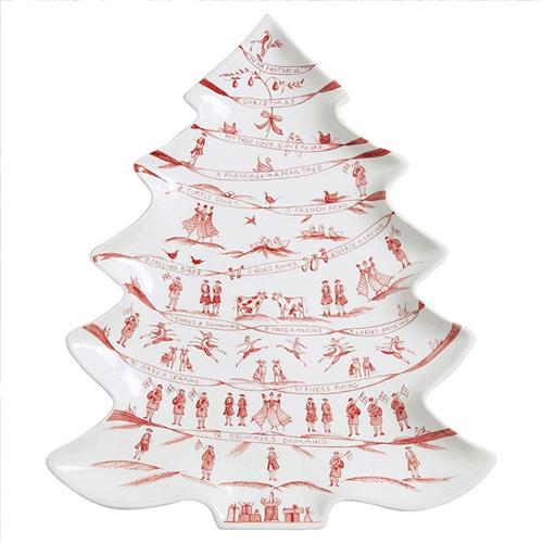 Juliska Country Estate Winter Frolic White Ceramic Tree Platter