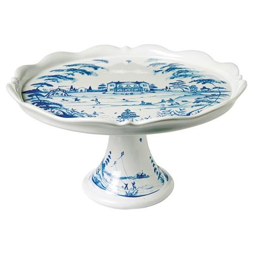 Juliska Country Estate Delft Blue Ceramic Cake Stand