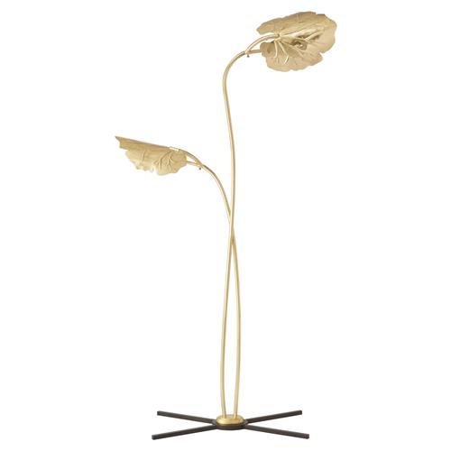 Dwell Studio Rimini Hollywood Regency Solid Brass Leaves Floor Lamp