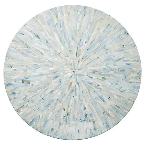 Tahiti Coastal Blue Capiz Shell Round Placemat - Set of 4