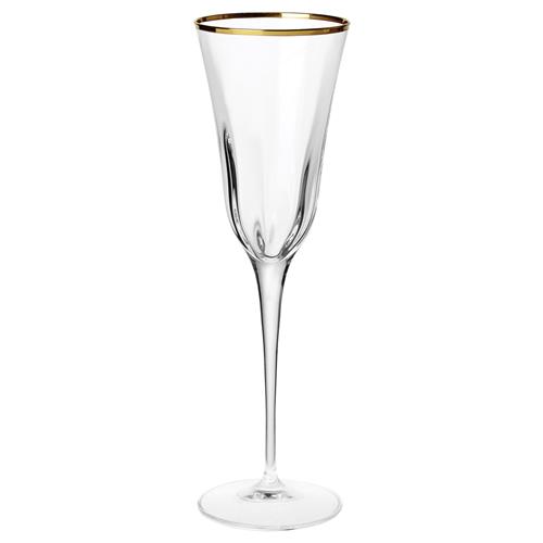Optical Modern Classic Gold Rim Clear Glass Champagne Flute