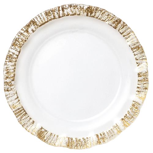 Rufolo Modern Classic Gold Rim Glass Charger