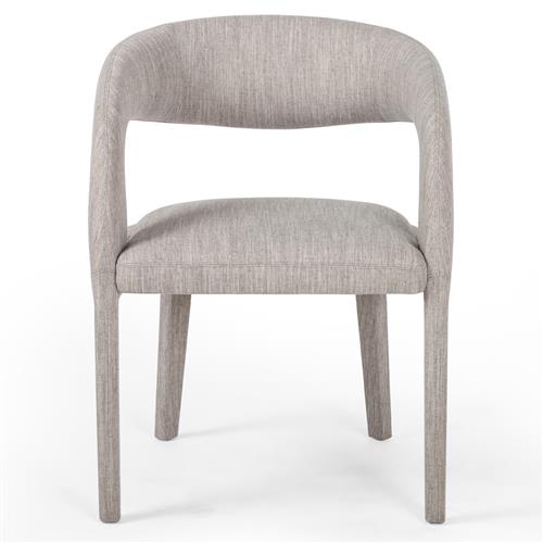 Alexander Mid Century Modern Light Grey Performance Dining Arm Chair