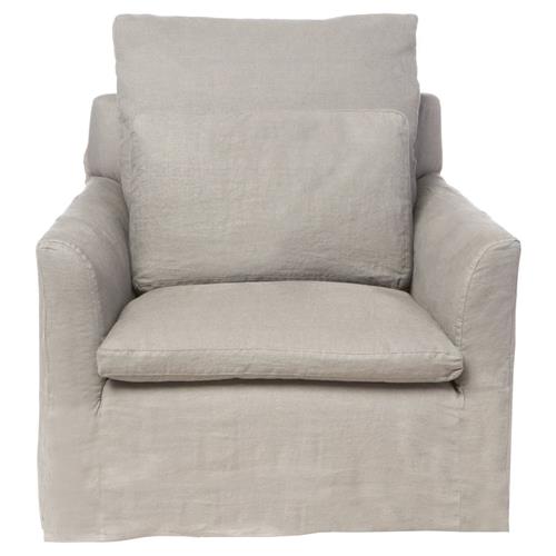 Cisco Home Donato Modern Classic Beige Linen Slipcovered Arm Chair