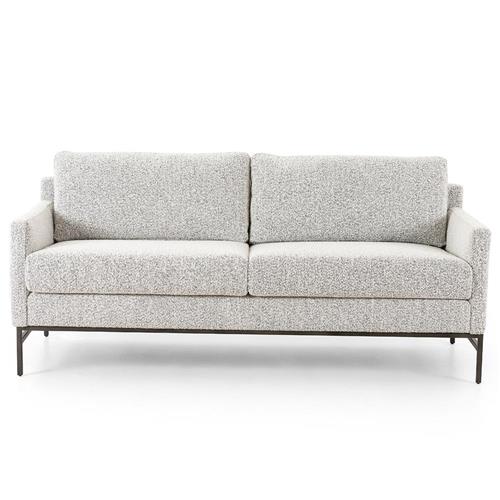 Lilian Modern Classic Grey Performance Boucle Black Iron Sofa - 74&quot;