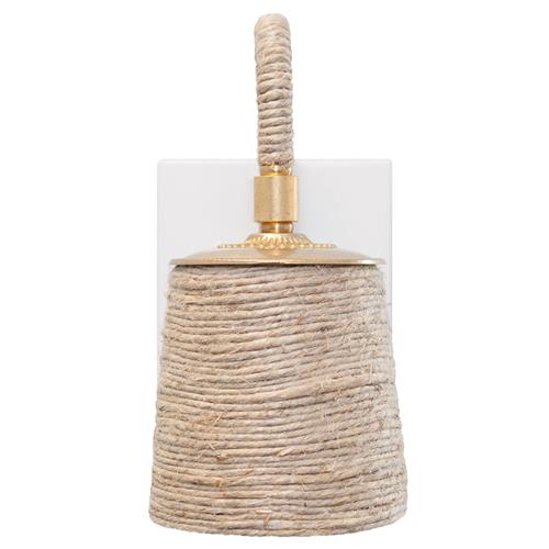 Murray Coastal Beach Hemp Wrapped Brass Metal Armed Sconce