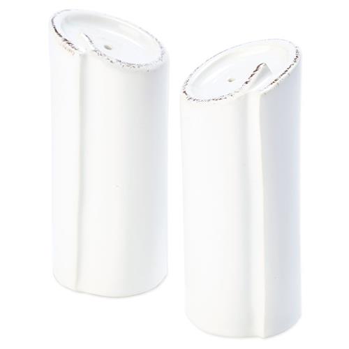 Lastra Modern Classic White Stoneware Salt and Pepper Shakers