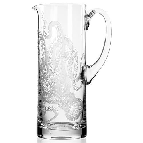 Lucy Coastal Beach Clear Glass Pitcher