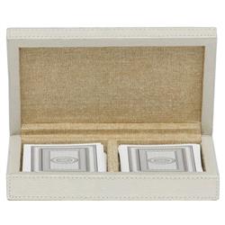 Pigeon and Poodle Lecco Modern Classic Light Gray Leather Card Game Box