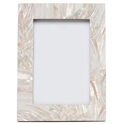 Pigeon And Poodle Aurora Coastal Beach Cream Kabibe Shell Picture Frame - 4x6