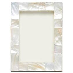 Pigeon And Poodle Lesina Regency White Kabibe Shell Picture Frame - 4x6