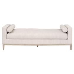 Kelly Modern Classic Grey Upholstered Natural Grey Oak Frame Daybed