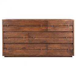 Atlas Rustic Lodge Brown Acacia Wood 6 Drawer Dresser