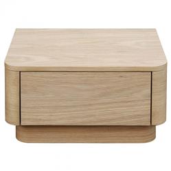 Rex Coastal Light Brown Oak Wood 1 Drawer Nightstand