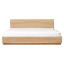 Rex Coastal Light Brown Oak Wood Platform Bed - Queen