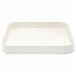 Browmley Rustic Lodge White Hair on Hide Rectangular Tray