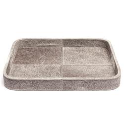 Browmley Rustic Lodge Grey Hair on Hide Rectangular Tray