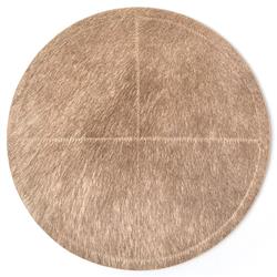 Tanner Rustic Beige Hide Round Placemat - Set of 2
