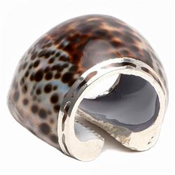 Olivia Coastal Beach Brown Shell Napkin Ring - Set of 4
