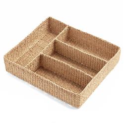 Voru Coastal Beach Brown Abaca Flatware Storage