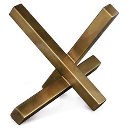 Hollywood Regency Brass Iron Intersecting Decorative Sculpture